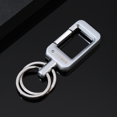 欧美达纯色合金双环钥匙扣