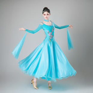 新款国标舞演出交谊舞华尔兹交际舞裙高端摩登舞比赛裙新款连衣裙
