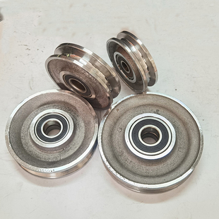 凹槽滑轮电力起重滑车钢轮滑轮饼U型槽轮铁轮纯钢滑车电力滑轮子