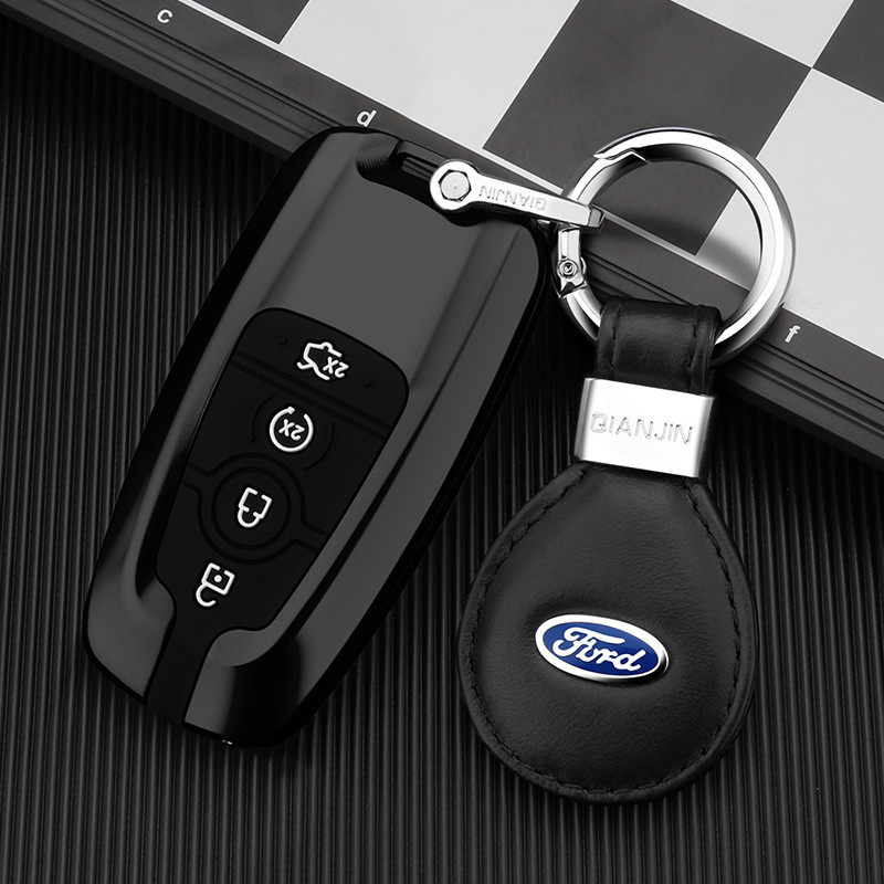 福特钥匙套新野马猛禽探险者撼路者锐际车专用钥匙包扣金属壳