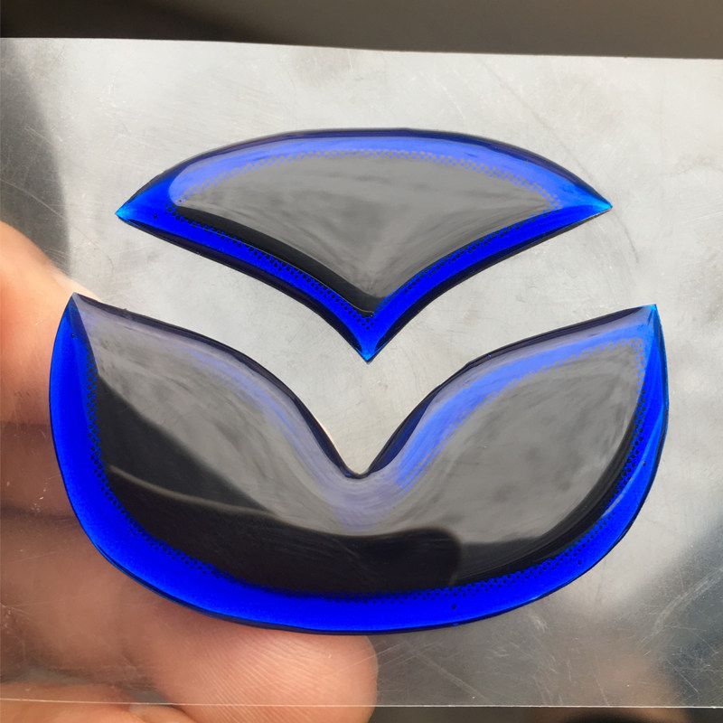 适用于马自达改装日本高配专用装饰方向盘尾内饰反光车标贴车贴