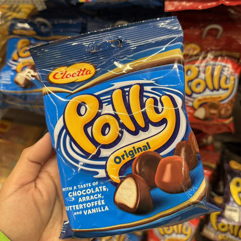 现货瑞典进口polly巧克力棉花糖夹心美味进口糖果北欧休闲零食袋