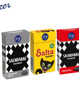 现货芬兰进口食品Fazer盐猫甘草咸糖大料糖难吃快乐大本营零食汇