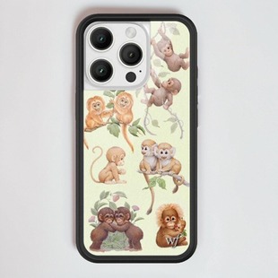 美国代购 WF防摔手机壳 wildflower苹果iPhone16ProMax萌猴乐园