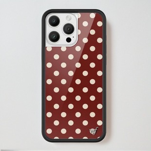 美国代购 wildflower苹果iPhone17ProMax酒红色波点WF防摔手机壳