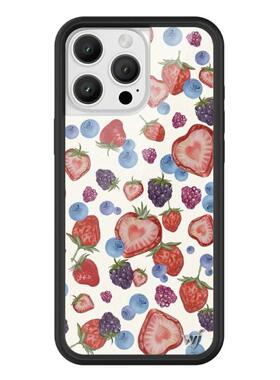 美国wildflower适用iPhone17ProMax16水果浆果草莓蓝莓WF手机壳