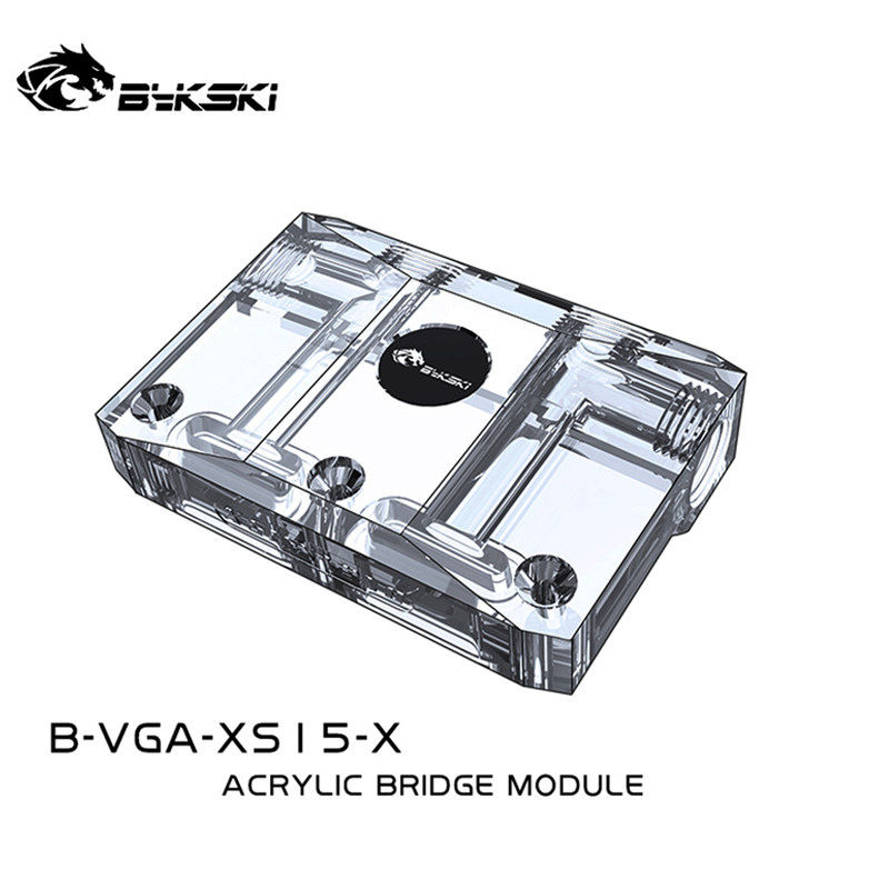 Bykski B-VGA-XS15-X L型桥接模块 透明 降低显卡水冷头高度11mm