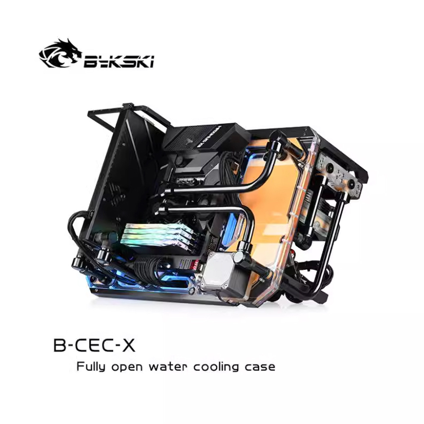 Bykski B-CEC-X 开放式水路板机箱 全铝机箱架 diy展示 立卧两用