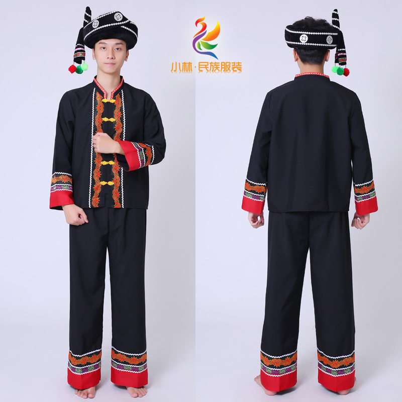 昆明发货 云南丽江纳西族男装少数民族生活舞蹈演出节日表演服饰