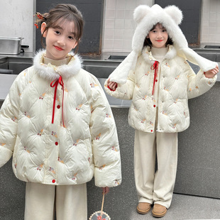 女童羽绒服冬季2025新款小女孩校服神器初中生冬装棉衣外套儿童装