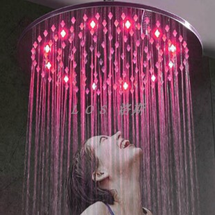 shower led 暗装 带灯发光花洒喷头单头8寸20全铜洗澡淋浴器 head