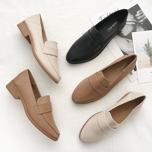 英伦小皮鞋低跟单鞋女鞋sanwanli