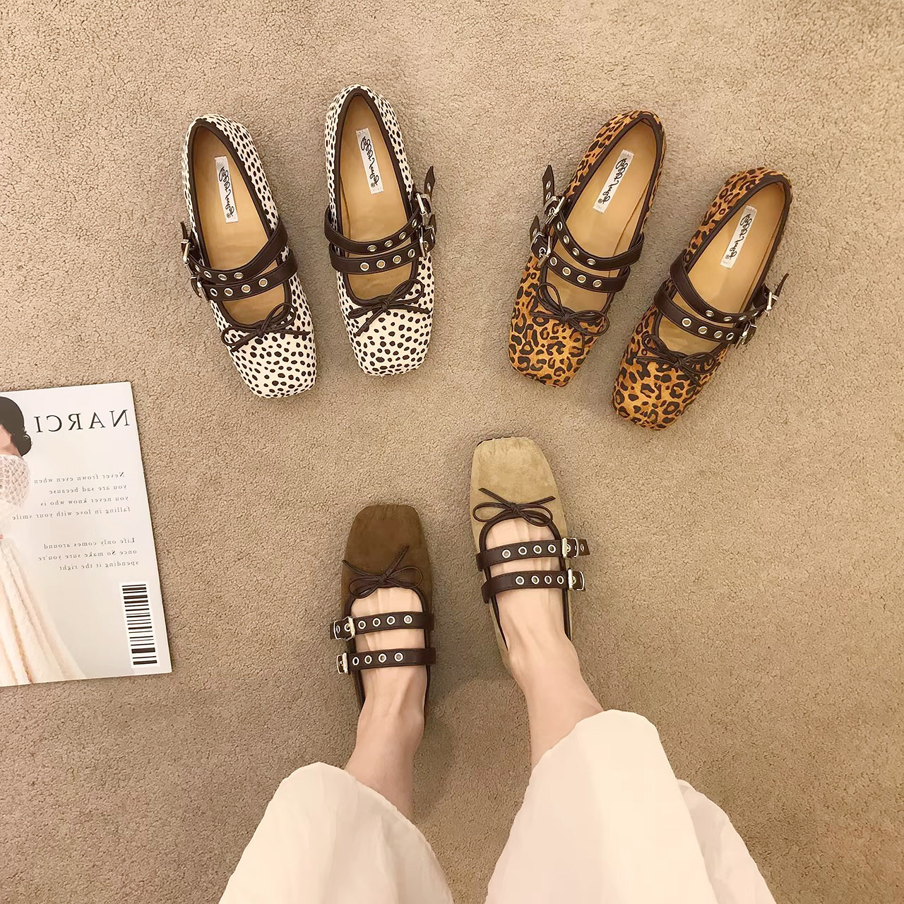 小众设计感一字扣带玛丽珍单鞋女2026年春款复古蝴蝶结平底芭蕾鞋,女鞋,玛丽珍鞋,淘宝优惠券,粉丝福利购,淘宝优惠卷