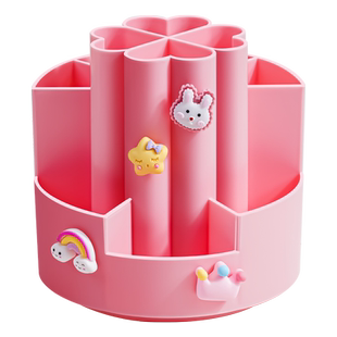 360度旋转笔筒可爱儿童学生桌面文具收纳盒多功能大容量笔盒办公室男孩子书桌笔架放装笔的笔桶女孩创意摆件