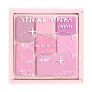眼影盘便利贴小学生初中生专用高颜值记事索引贴办公室用创意N次贴粘性强索引标记贴便签本便签贴纸学习文具