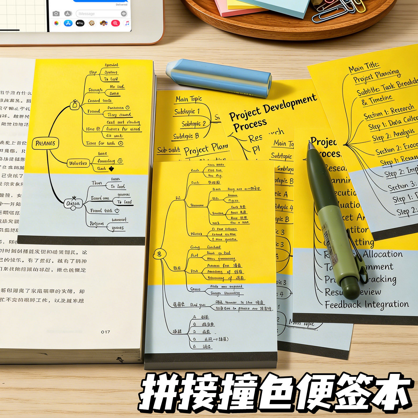 撞色长版便利贴本ins高颜值学生