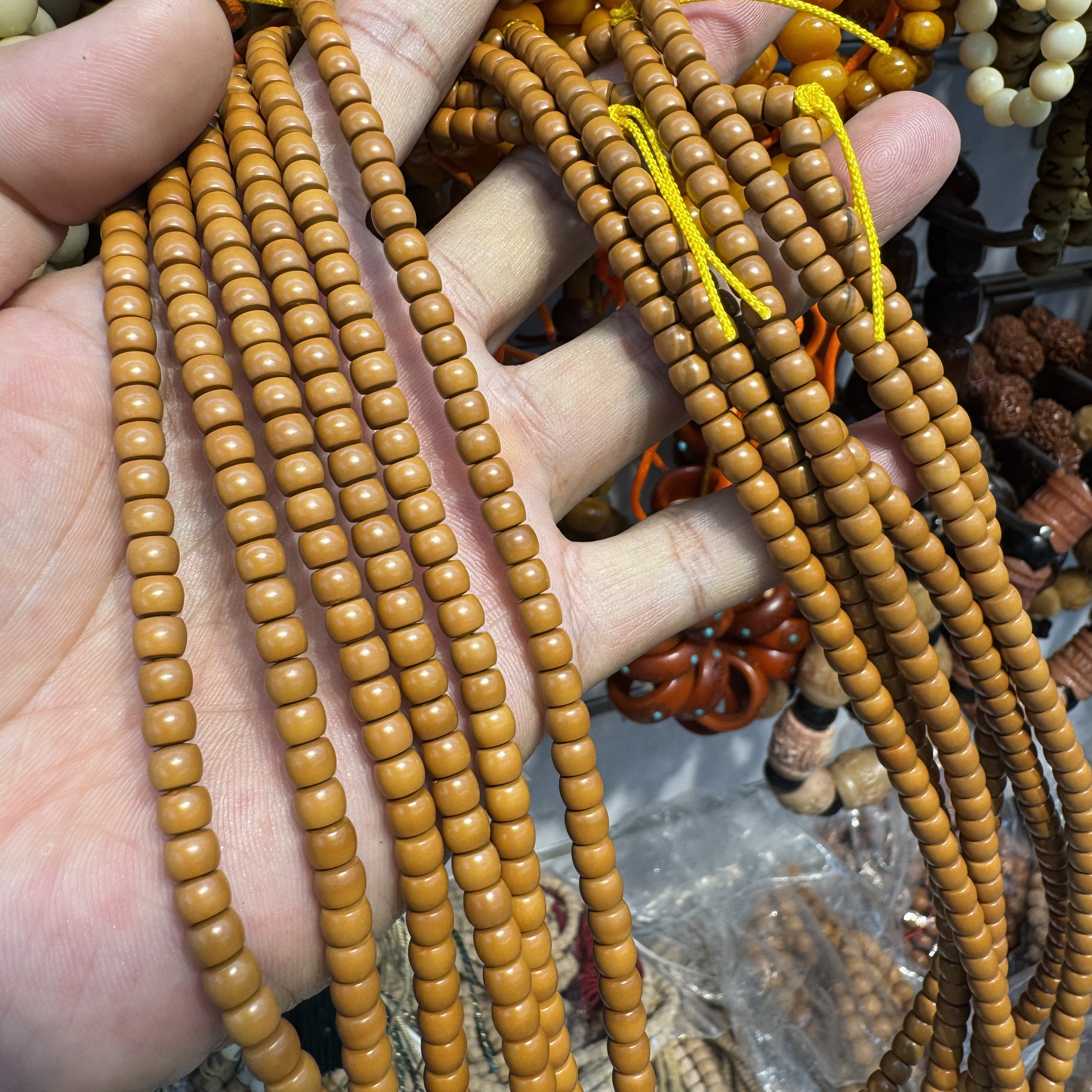 天然橄榄核老型珠车轮算盘珠隔珠DIY手链项链配珠耳饰配珠