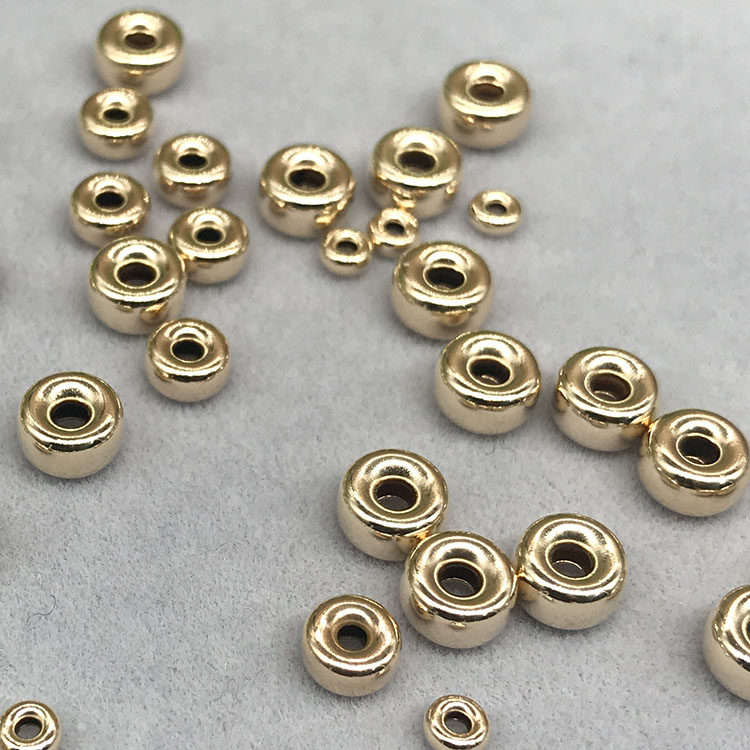 14K 골드 비즈 새로운 스타일 물집 비즈 휠 비즈 DIY 쥬얼리 액세서리 팔찌 목걸이 금은 장식 스페이서 비즈 3-8M