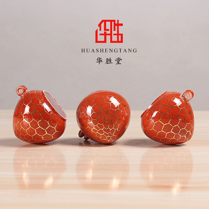 华胜堂 景德镇手绘珊瑚红描金袈裟纹鸟食罐麻雀杯鸟杯 鸟笼配件,宠物/宠物食品及用品,鸟禽喂食器/喂水器,淘宝优惠券,粉丝福利购,淘宝优惠卷