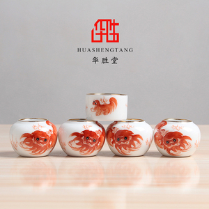 华胜堂景德镇手绘金口狮子图狮子