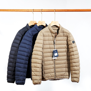 冬季男式柔糯可追溯95鹅绒东丽云朵尼龙轻薄排骨立领高端羽绒服