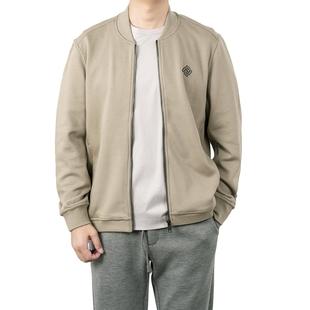 MW春秋柔顺针织 蓄热摇粒绒内里 男式拉链棒球领纯色合身夹克 2色