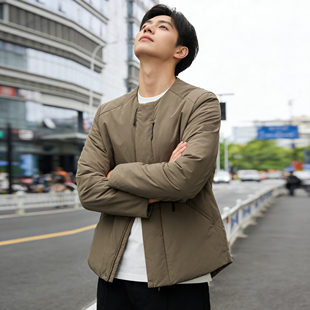 MW冬男士外穿内搭多样化简约无领Solotex90鹅绒薄款拉链羽绒外套