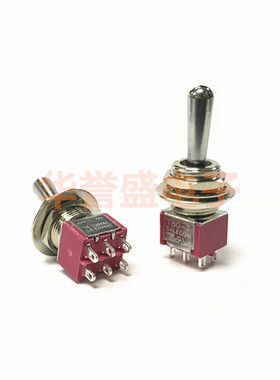 台湾salecom SH 摇臂 钮子开关 T8011-Z1BQ 6脚2档 12MM开孔