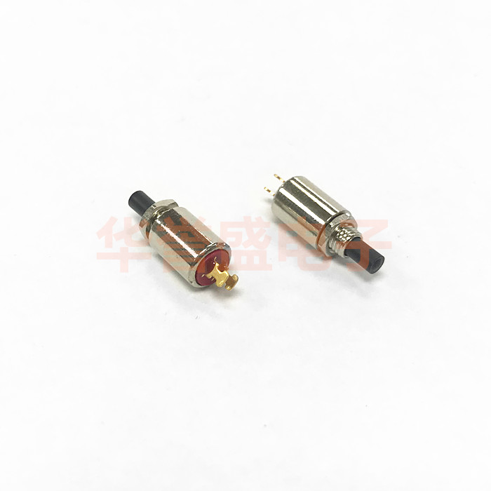 台湾salecom SH 4MM金属按钮 按键开关 2脚 自复位 TS-32 镀金脚