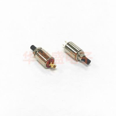 台湾salecom SH 4MM金属按钮 按键开关 2脚 自复位 TS-32 镀金脚