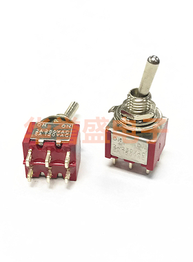 MTS-202钮子开关 摇臂 摇头 6脚2档 双刀双掷 电源开关 红色 6MM