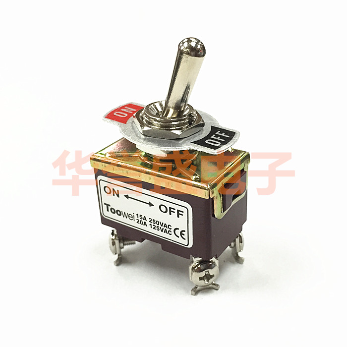 太玮TOOWEI T700 钮子摇头 电源开关 T702AW 4脚2档 12MM 15A250V