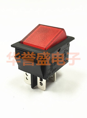 台湾SCI新进 进口翘板 船型开关 R13-69A 红色带灯 4脚2档