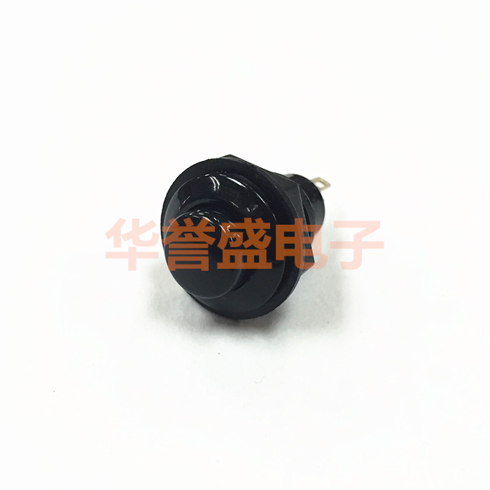 台湾产 12MM 进口按钮开关 PB-01-PP 自复位 启动按键 2脚 黑色