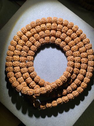 一代盘龙纹藏式原桩花王树王龙纹龙鳞爆肉菩提子佛珠鬼脸小金刚