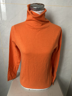 清仓桔红色高领女式羊毛衫毛衣打底衫