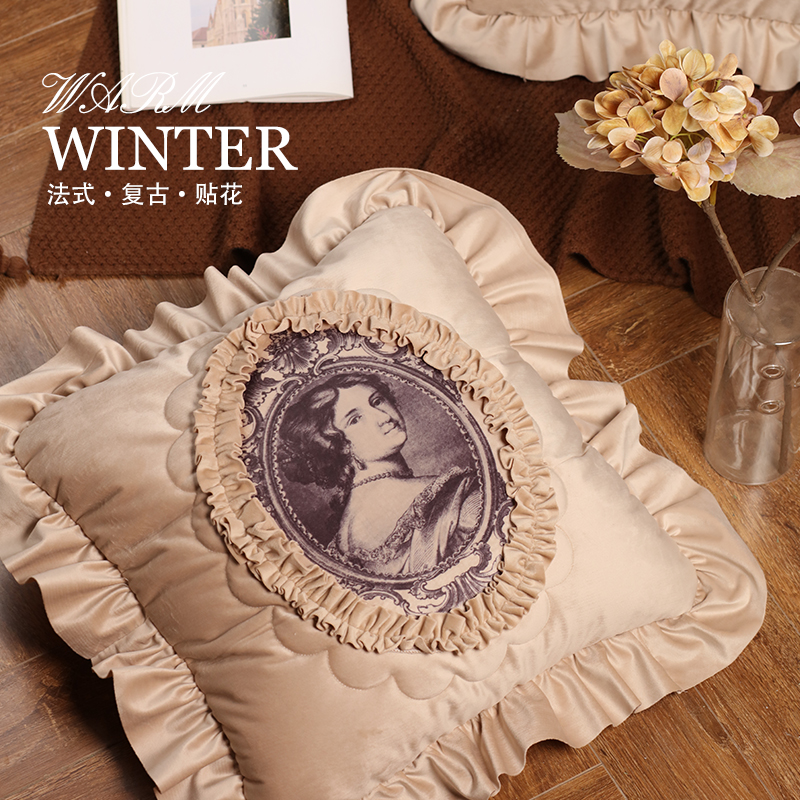 欧美法式抱枕轻奢复古客厅沙发抱靠腰枕套卧室床头飘窗靠垫套2024