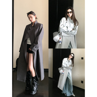 MG小象 时髦廓形中长款 风衣女春季 连帽气质百搭休闲外套 伦敦周末