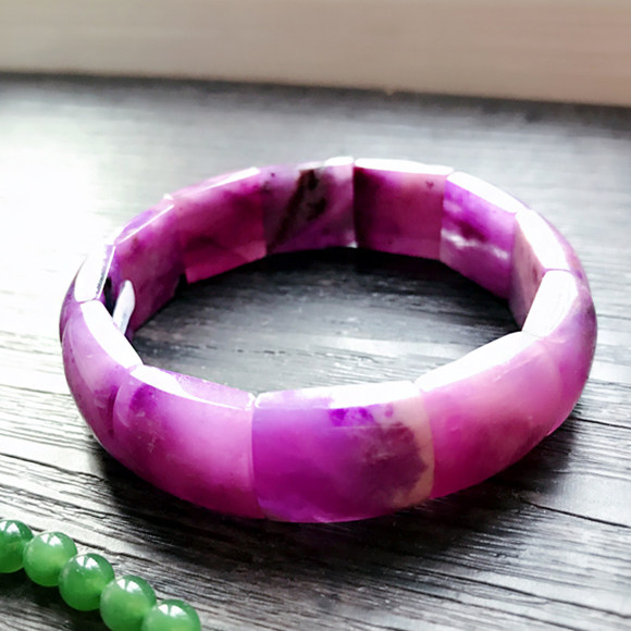 玺玲珑｜冰种果冻粉紫舒俱来手排手串牌天然老料玉化吊坠证书