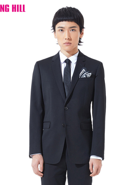 诺丁山羊毛西装男纯黑色商务正装结婚婚礼男士西服外套NA790472