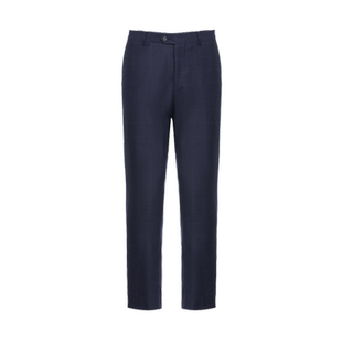 诺丁山纯羊毛西装裤藏蓝色暗格纹商务正装高级宴会正装男NB720252