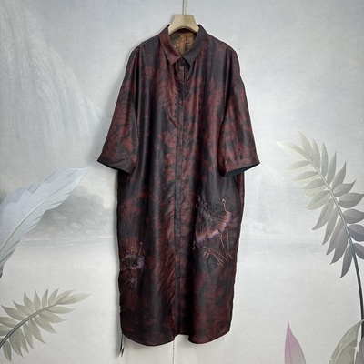 古法正宗香云纱开衫连衣裙风衣25