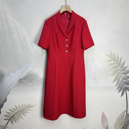 SZ~高奢~绵羊毛+桑蚕丝混纺连衣裙女25新重工真丝个性中长喜庆裙