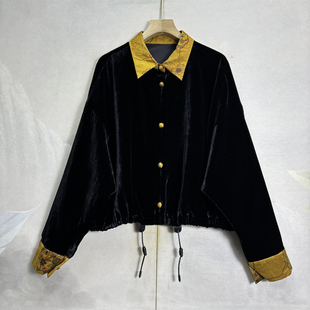 外套 开衫 满分桑蚕丝丝绒高端重工长袖 上衣女26春秋新百搭真丝长袖