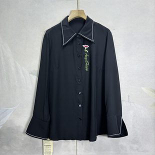 奢货~满分桑蚕丝气质经典长袖上衣26个性通勤真丝双绉上衣女