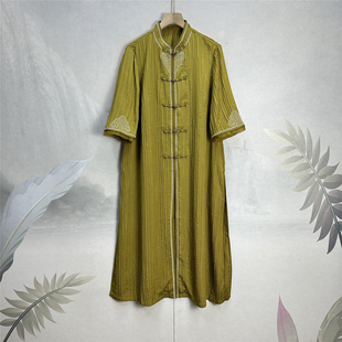 诗家~重磅真丝复古二大衫衬衫女25夏季新中长款桑蚕丝宽松长衫裙