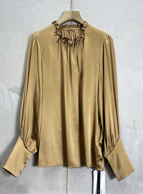 奢货~高品质！重磅真丝衬衫长袖26夏季气质纯色桑蚕丝百搭上衣女