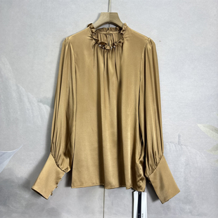 奢货~高品质！重磅真丝衬衫长袖26夏季气质纯色桑蚕丝百搭上衣女