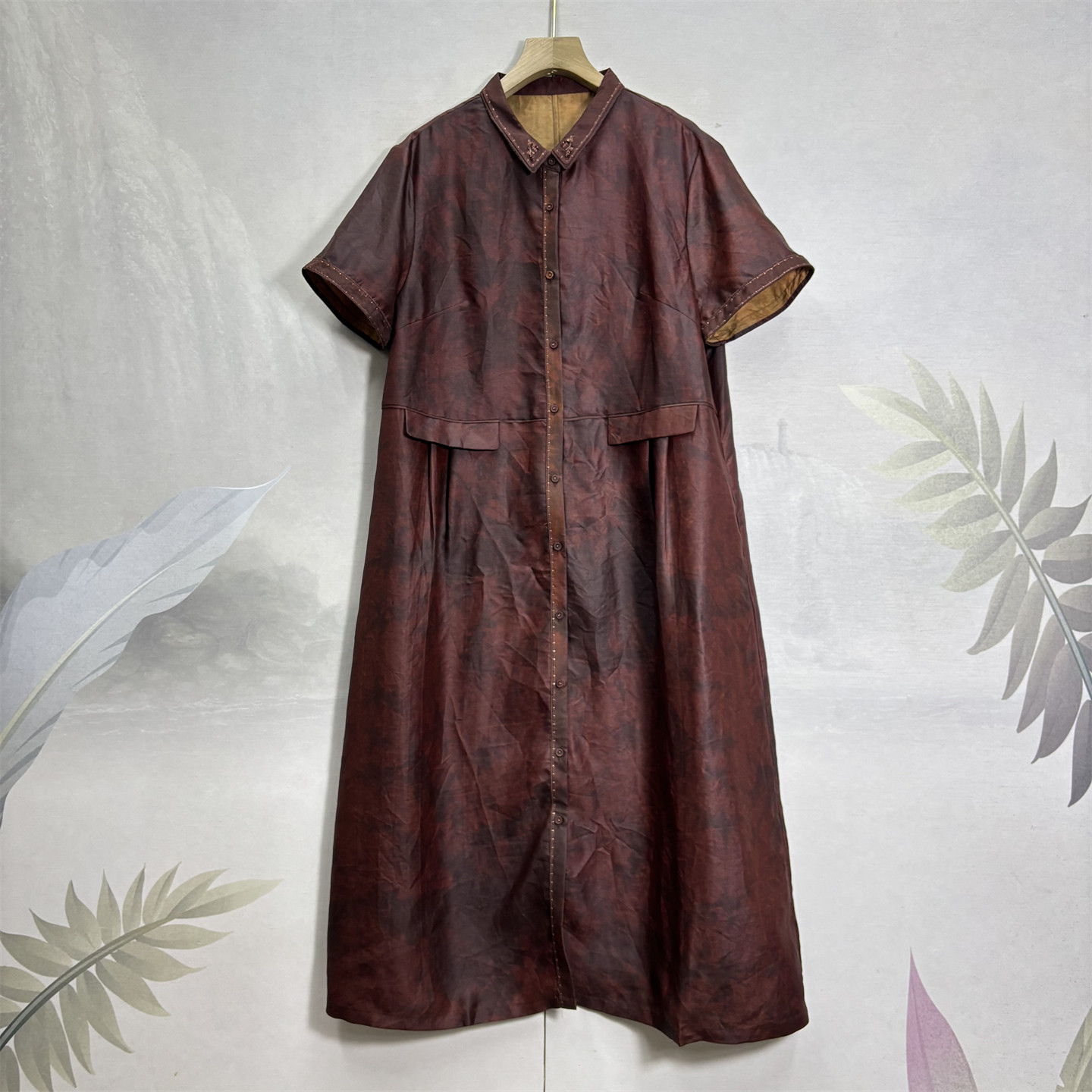 满分桑蚕丝古法正宗红云纱连衣裙26夏气质纯色皮料真丝中长裙女,女装/女士精品,连衣裙,淘宝优惠券,粉丝福利购,淘宝优惠卷