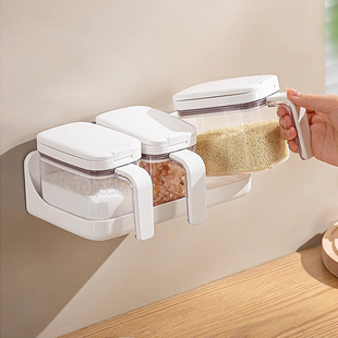 调味盒家用厨房密封调味盐罐味精佐料分装糖盐瓶壁挂调料瓶收纳盒